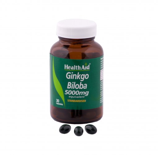 Health Aid Ginkgo Biloba 5000mg Τζίνγκο Μπιλόμπα, 30 κάψουλες